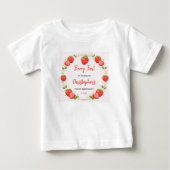 バERRY 誕生日1歳 | いちご1歳誕生日 ベビーTシャツ (正面)