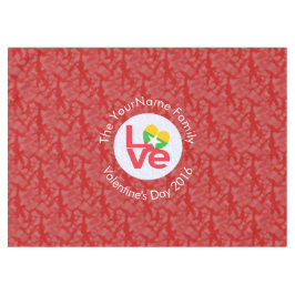 バurma ミャンマー国旗 ハート 愛 赤 個別テキスト テーブルクロス