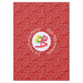 バurma ミャンマー国旗 ハート 愛 赤 個別テキスト テーブルクロス (正面)