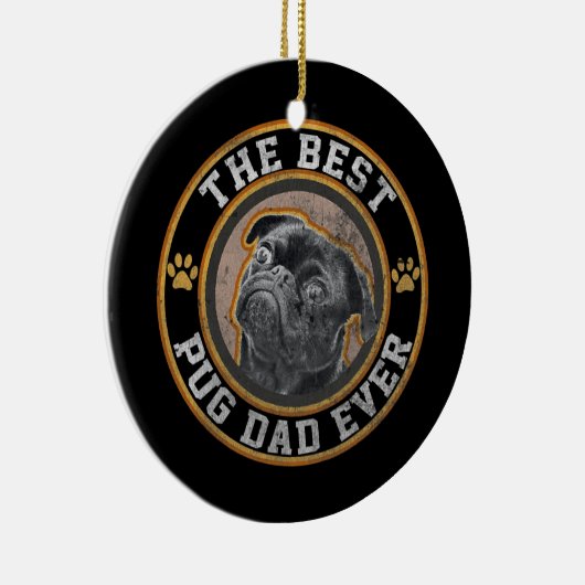 パおもしろいグ犬の愛人のための最高のポーパパエバー セラミックオーナメント (右)