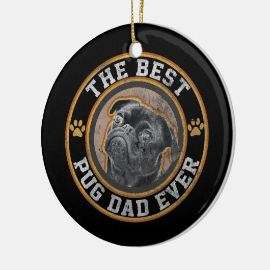 パおもしろいグ犬の愛人のための最高のポーパパエバー セラミックオーナメント (左)