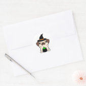 パおもしろいグ犬は魔女だ ラウンドシール (封筒)