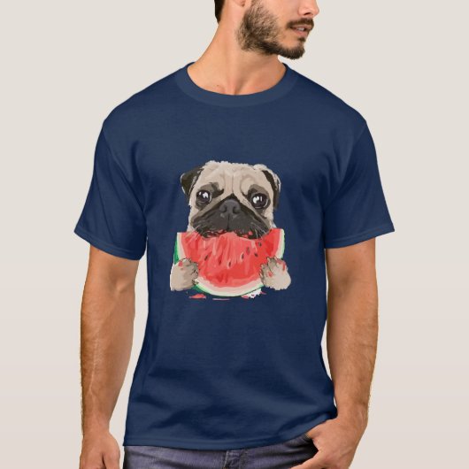 パおもしろいグ犬食べのスイカ友達 Tシャツ (正面)