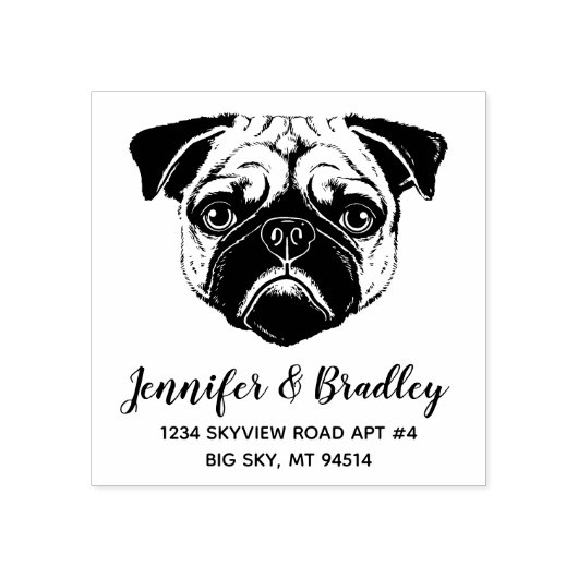 パおもしろいグ顔名前をカスタムする差出人住所 ラバースタンプ (インプリント)