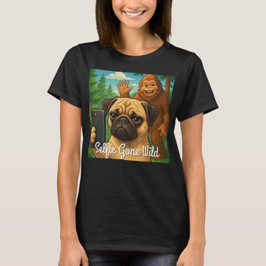 パおもしろいグBigfootシャツ – Selfie Gone Wild Tシャツ (正面)