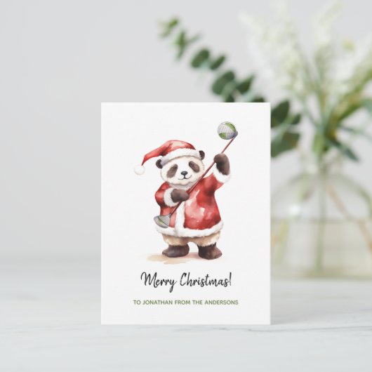パおもしろいダ遊のゴルフクリスマス シーズンポストカード (スタンド正面)