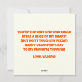 パおもしろいッツァより愛するバレンタインデー シーズンカード (裏面)