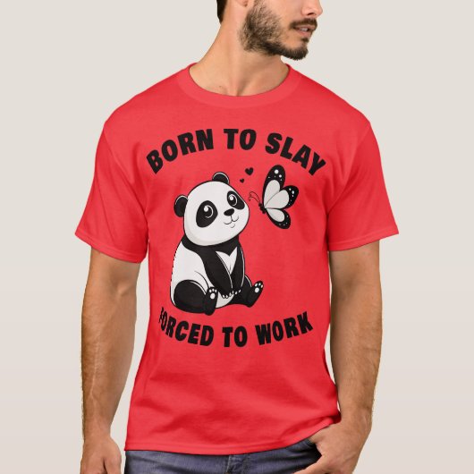 パおもしろいン生まれダが強制労働を中止する Tシャツ (正面)