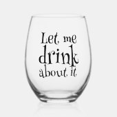 パおもしろいン飲ませてくれ ステムなしワイングラス (正面)