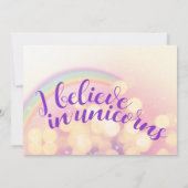 パお洒落ステル信じイン・イン・ユニコーン第1誕生日 招待状 (裏面)