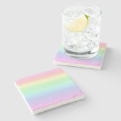 パかわいらしステルグラデーションレインボー ストーンコースター (横)
