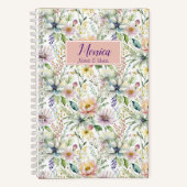 パかわいらしステル花パーソナライズされた柄 ノートブック (正面)