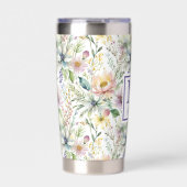 パかわいらしステル花パーソナライズされた柄 保温保冷タンブラー (正面)