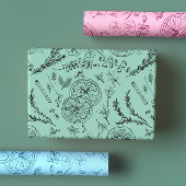 パよくはしゃぐステルモダンノルディックラインアート ラッピングペーパーシート