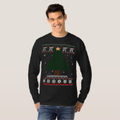 パイおもしろいツリークリスマス数学先生醜いセーター Tシャツ (正面フル)