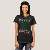 パイおもしろいツリークリスマス数学先生醜いセーター Tシャツ (正面フル)