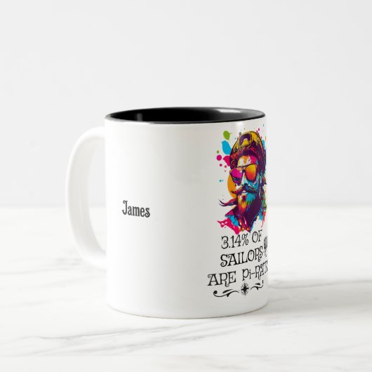 パイおもしろいデイ数学ギークおたくセーラーパイレーツ ツートーンマグカップ (正面左)