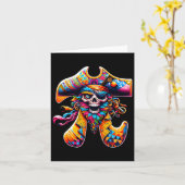 パイおもしろいデイ海賊帽の記号Math Matheeカラフル カード (黄色い花)