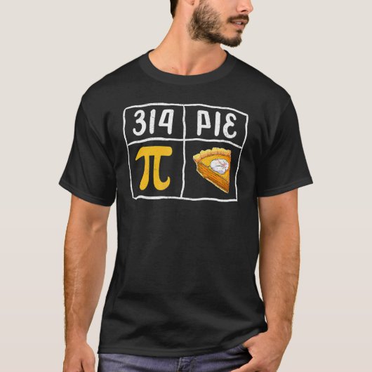 パイおもしろいデイ算数先生シャツ、パイ記号円M Tシャツ (正面)