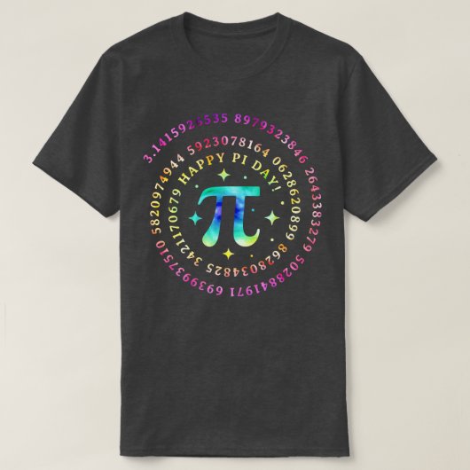 パイおもしろいデースパイラルパイ数学絞り染め先生男性を表示 Tシャツ (デザイン正面)