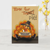 パイかわいいおもしろいインスピレーション七面鳥カード カード (黄色い花)