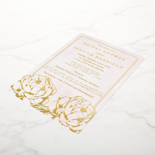 パイかわいらしニーフローラブライダルシャワー実在 箔招待状 (回転した状態)