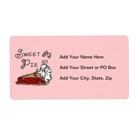 パイとして菓子 ラベル (正面)