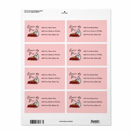 パイとして菓子 ラベル (フルシート)