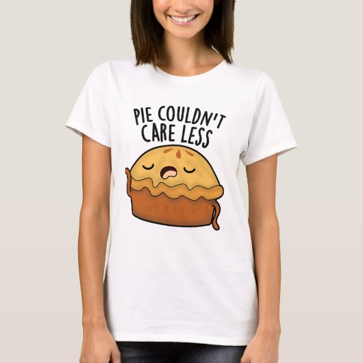 パイなんてどうでもいい 面白い食べ物のダジャレ Tシャツ (正面)