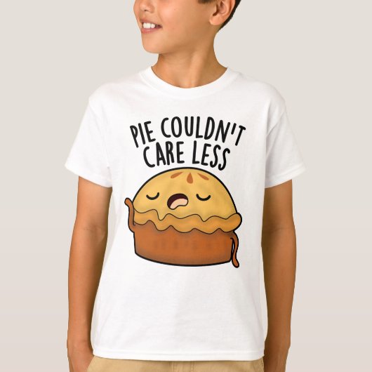 パイなんてどうでもいい 面白い食べ物のダジャレ Tシャツ (正面)