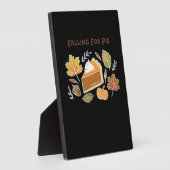 パイに落ちる – コージーオータムカボチャパイデザインC フォトプラーク (側面)