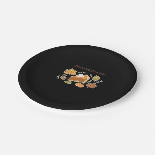 パイに落ちる – コージーオータムカボチャパイデザインC ペーパープレート (アングル)