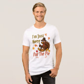 「パイのためにここにいる」感謝祭おもしろい トライブレンドＴシャツ (正面全面)