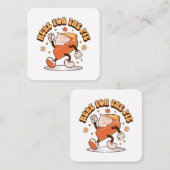 パイのためにここに – Thanksgiving Pumpkin おもしろい Pie スクエア名刺 (正面/裏面)