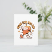 パイのためにここに – Thanksgiving Pumpkin おもしろい Pie ポストカード (スタンド正面)