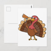 パイのスライスを持つトルコ ポストカード (正面/裏面)