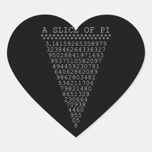 パイの巧妙な切り身 ハートシール (正面)
