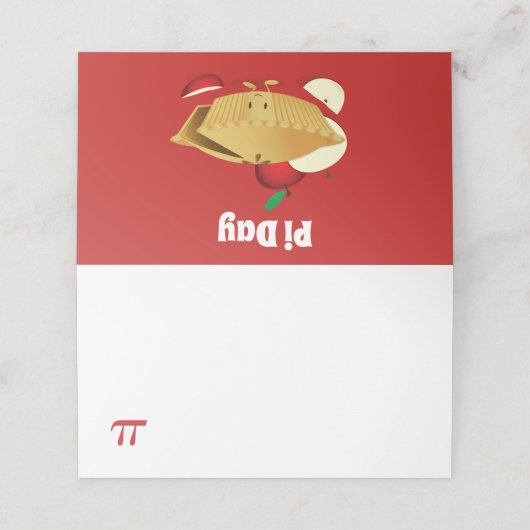 パイの日アップルパイの漫画の文字番号 プレイスカード (外部開封)