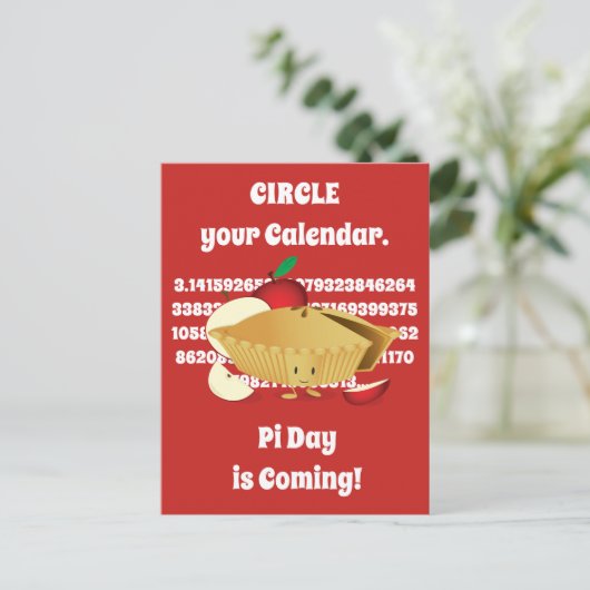 パイの日アップルパイの漫画の文字番号 ポストカード (スタンド正面)