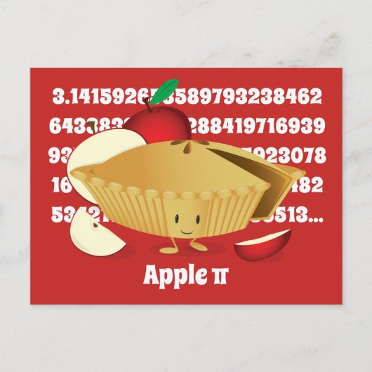 パイの日アップルパイの漫画の文字番号 ポストカード (正面)
