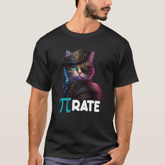 パイの日海賊猫数学サイエンス教師パイレート3 1 Tシャツ (正面)