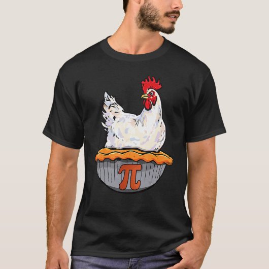 パイの日 おもしろ ニワトリパイ 数学オタク 数学好き Tシャツ (正面)
