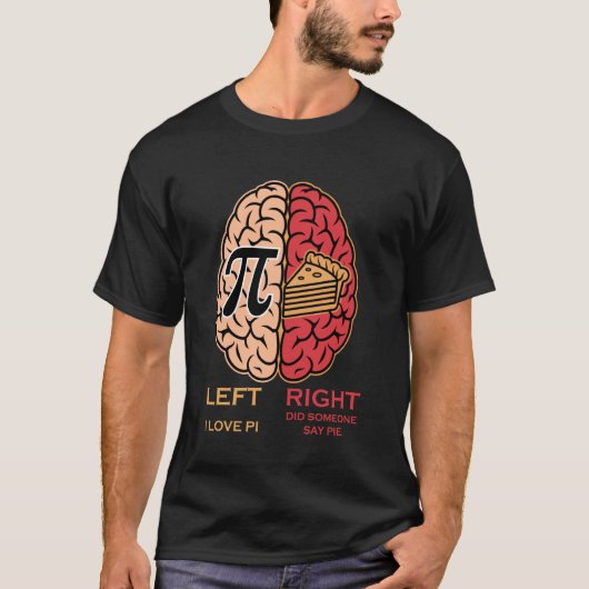 パイの日 おもしろ 左右の脳 アップルパイ π M Tシャツ (正面)