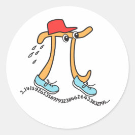 パイの日 – ロングランニングのPi - Piガイおもしろいステッカー ラウンドシール