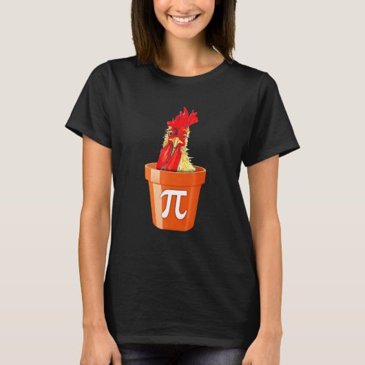 パイの日 数学教師 生徒 にわとり ポットパイ Tシャツ (正面)