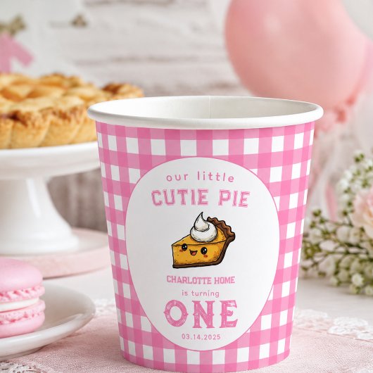パイの日&1歳の誕生日おめでとう 紙コップ