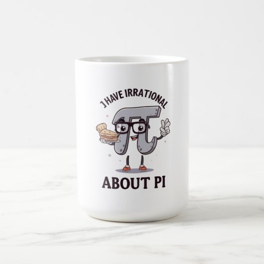 パイの日Tシャツ – 円周率への無理な想い コーヒーマグカップ (中央)