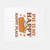 パイは私の幸せな場所 – かわいいカボチャのパイThanksgiv フリースブランケット (正面(横))