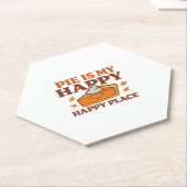 パイは私の幸せな場所 – かわいいカボチャのパイThanksgiv ペーパーコースター (アングル)