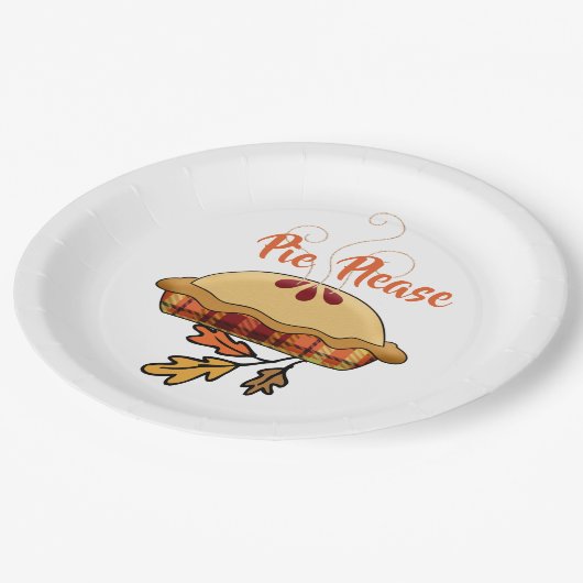 パイをお願い |アップルパイ |感謝祭の休日 ペーパープレート (アングル)